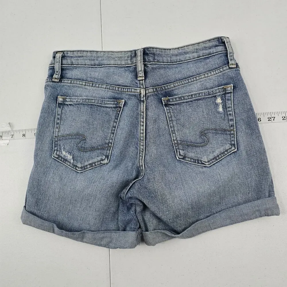 Silver Jeans boyfriend shorts womens denim 24 blue L4.5‎ 5217